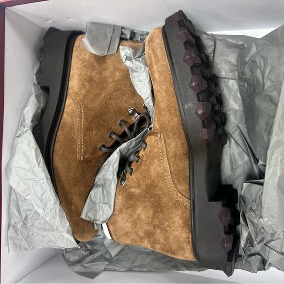 Salvatore Ferragamo "Denver" Suede Hiking Boots in Castoro Brown - Picture 6 of 11